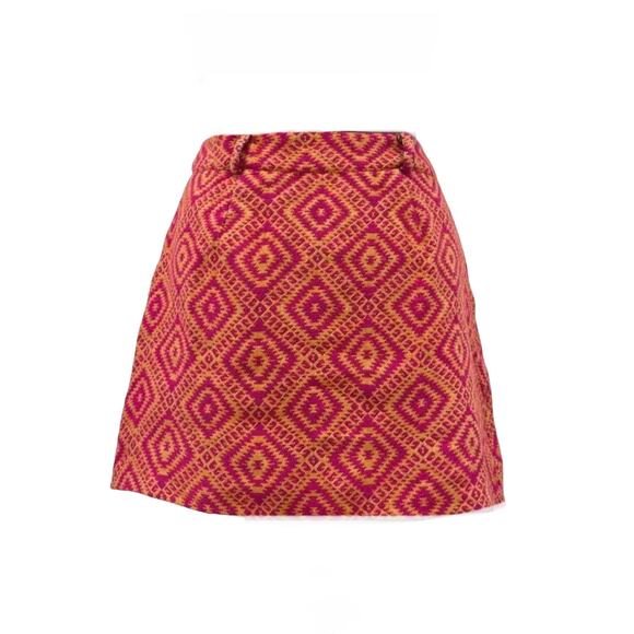 Anthropologie Structured Knit Tapestry Mini Wrap Skirt Size 8 - Picture 4 of 6